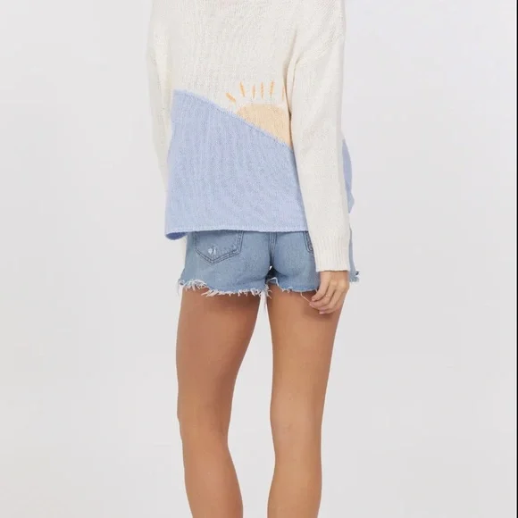 Vintage Havana beach sweater oversized slouchy embroidered waves sunset - Picture 6 of 11